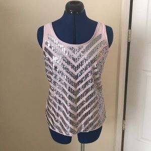 Express pink sequin tank